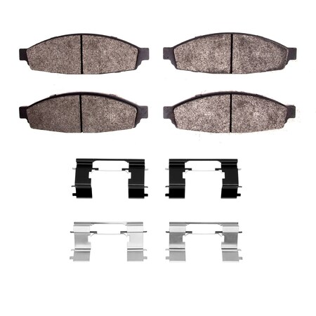 Dynamic Friction Co 5000 Advanced Brake Pads - Ceramic and Hardware Kit, Long Pad Wear, Front 1551-0953-01